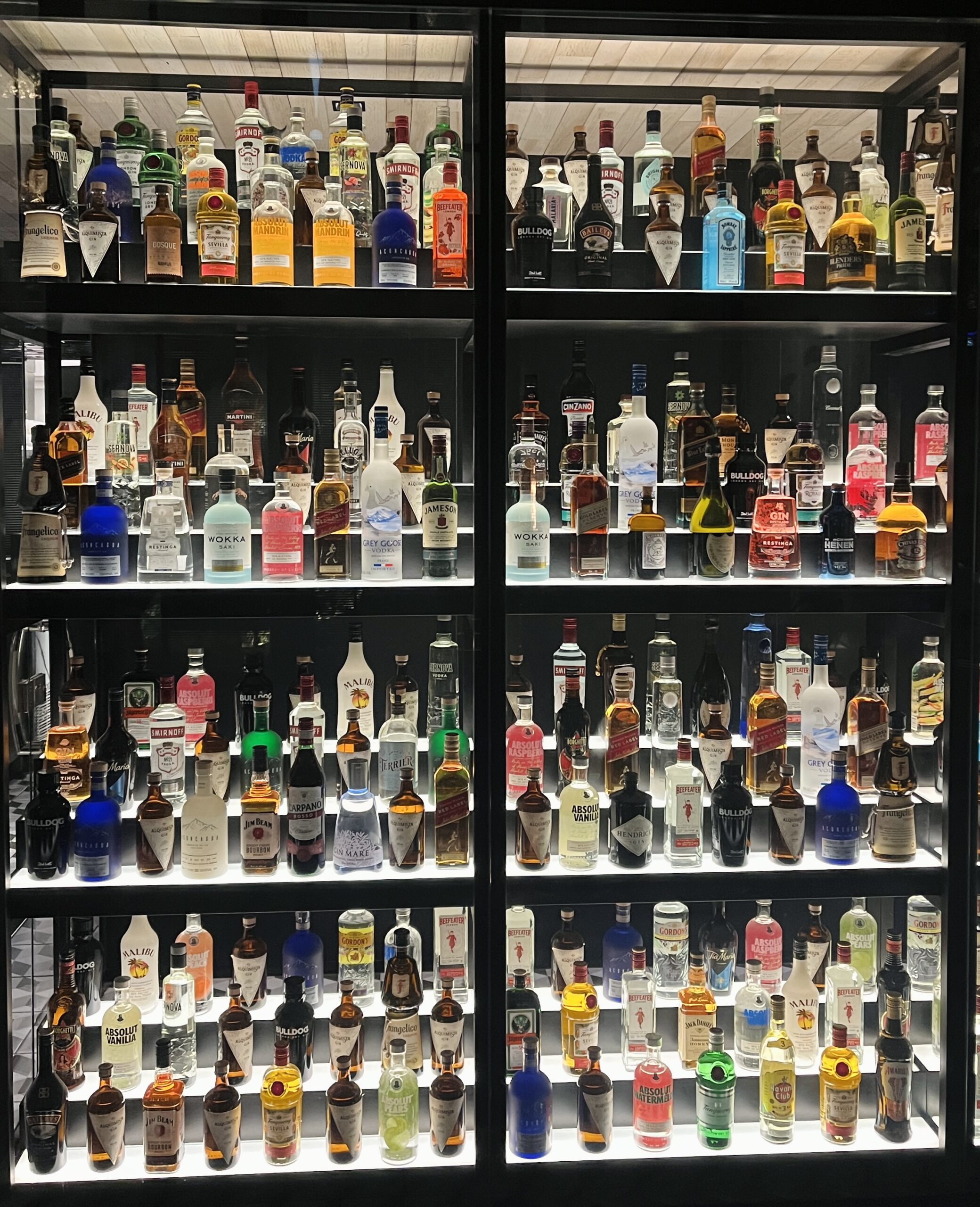 bottles in a bar